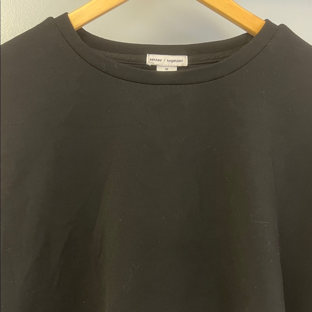 Black Women's Cropped Sweatshirt - Picture 5 of 6